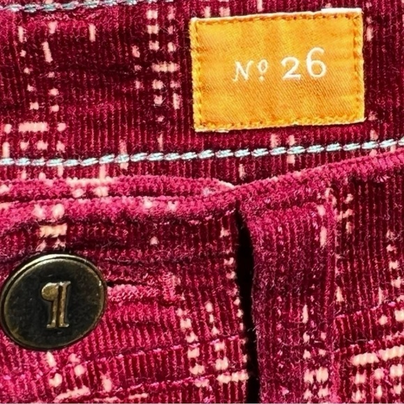 🌻Anthropologie {Pilcro} The Serif Printed Corduroy  Boho Jean Leggings Size 26 - Picture 8 of 11